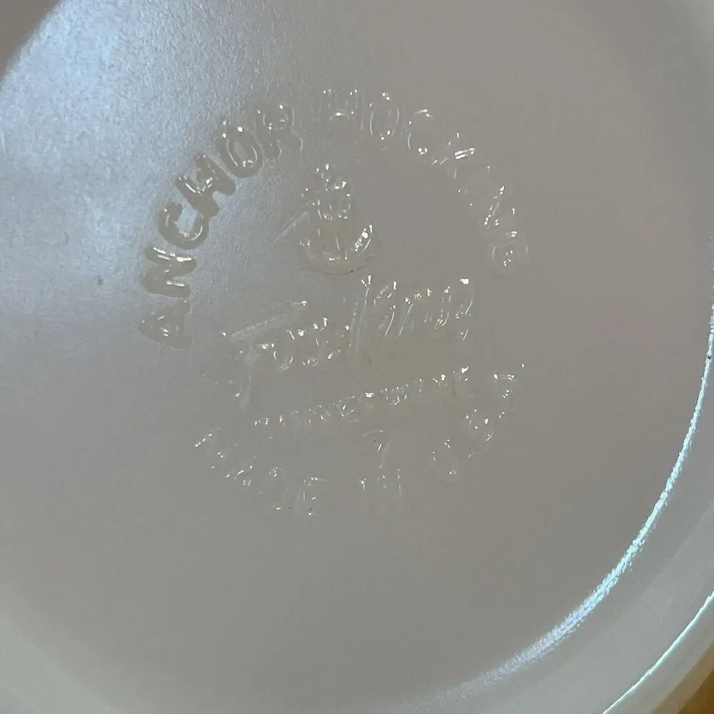 Vintage Anchor Hocking Fire King Oven Ware Peach Luster‎ Swirl Serving Bowl 8